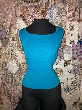 Joseph A Teal Square-Neck Ribbed Tank